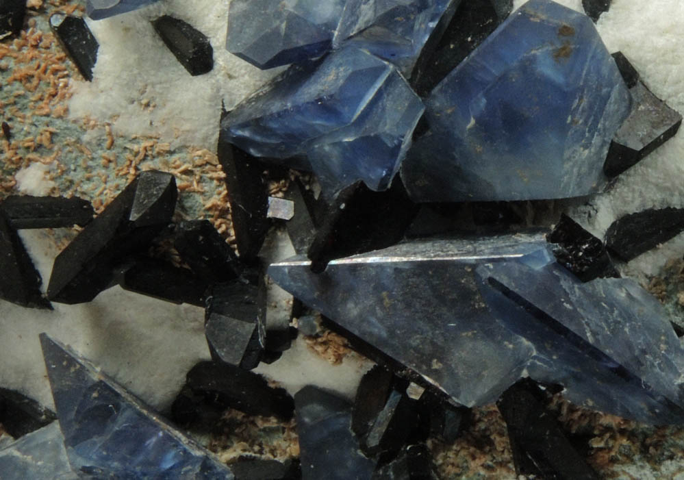 Benitoite, Neptunite, Natrolite from Benitoite Gem Mine, New Idria District, San Benito County, California (Type Locality for Benitoite)