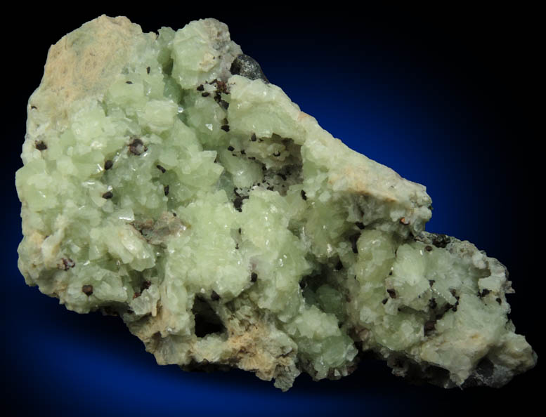 Copper on Prehnite from Iroquois Mine, 3.5 km northeast of Ahmeek, Keweenaw County, Michigan