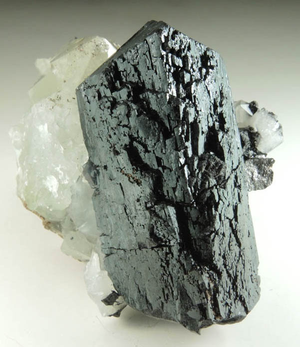 Ilvaite on Quartz from Dalnegorsk, Primorskiy Kray, Russia