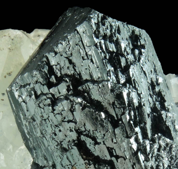 Ilvaite on Quartz from Dalnegorsk, Primorskiy Kray, Russia