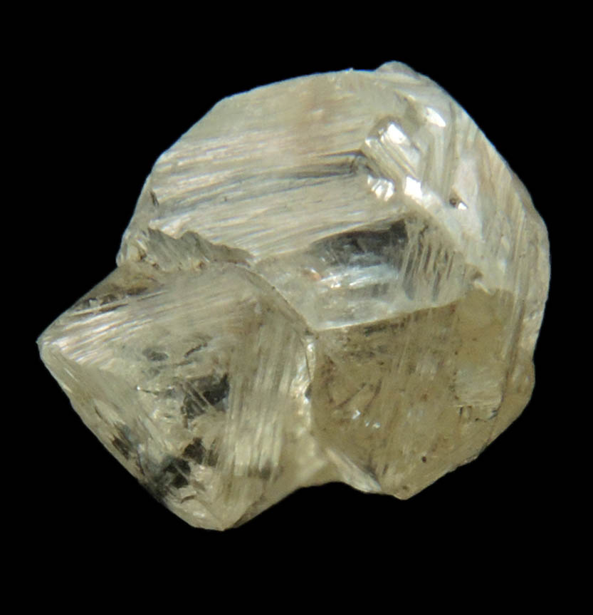 Diamond (1.74 carat cluster of yellowish-gray octahedral crystals) from near Luderitz Bay (probably Kolmanskop), Karas Region, Namibia