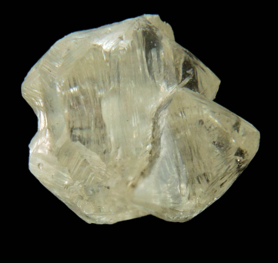 Diamond (1.74 carat cluster of yellowish-gray octahedral crystals) from near Luderitz Bay (probably Kolmanskop), Karas Region, Namibia