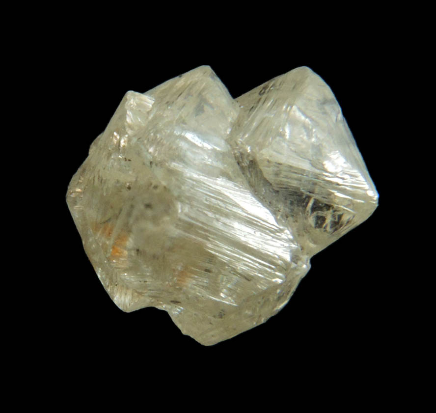 Diamond (1.74 carat cluster of yellowish-gray octahedral crystals) from near Luderitz Bay (probably Kolmanskop), Karas Region, Namibia