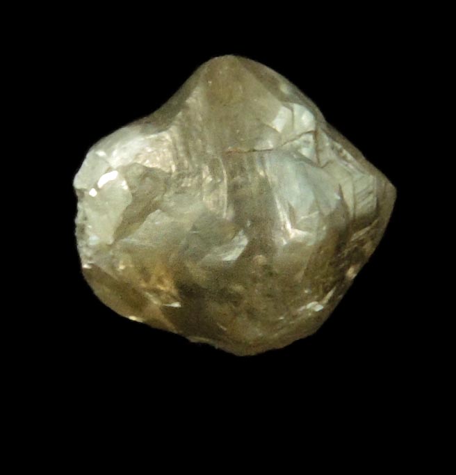 Diamond (1.25 carat intergrown gray complex rough uncut diamond) from Mbuji-Mayi, 300 km east of Tshikapa, Democratic Republic of the Congo