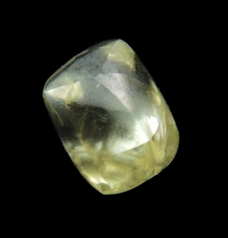 Diamond (0.71 carat gem-grade yellow octahedral rough diamond) from Diamantino, Mato Grosso, Brazil