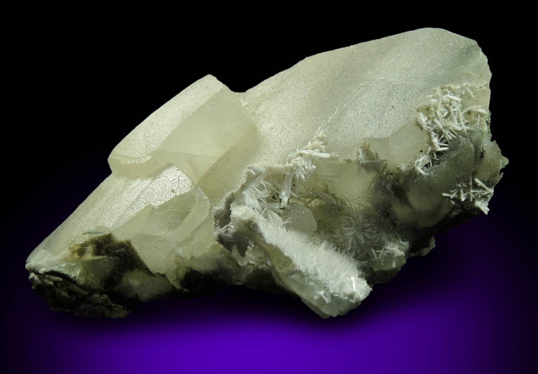 Calcite over Natrolite from Millington Quarry, Bernards Township, Somerset County, New Jersey