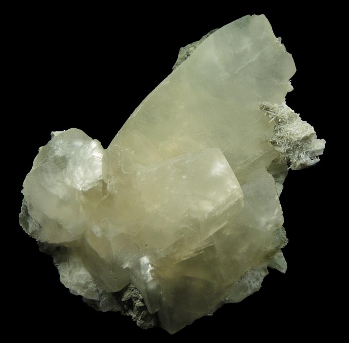 Calcite over Natrolite from Millington Quarry, Bernards Township, Somerset County, New Jersey