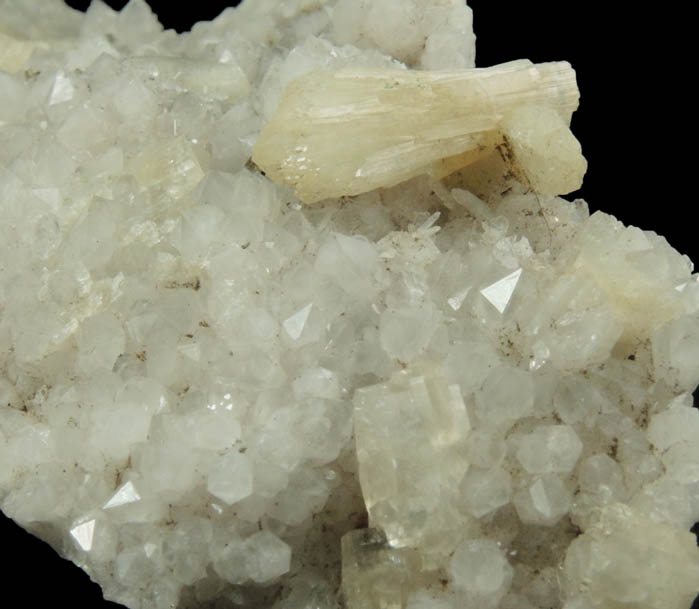 Quartz with Stilbite, Heulandite, Pyrite from railroad cut near Thomaston Dam, Litchfield County, Connecticut