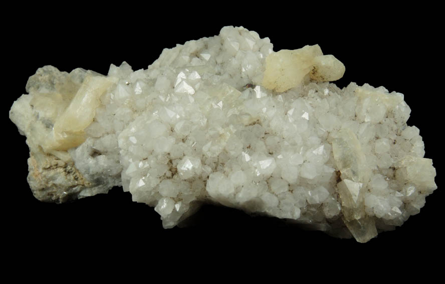 Quartz with Stilbite, Heulandite, Pyrite from railroad cut near Thomaston Dam, Litchfield County, Connecticut