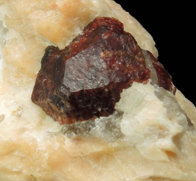 Almandine Garnet from Pegmatite exposure along power lines, west of Cathance Road, Topsham District, Sagadahoc County, Maine