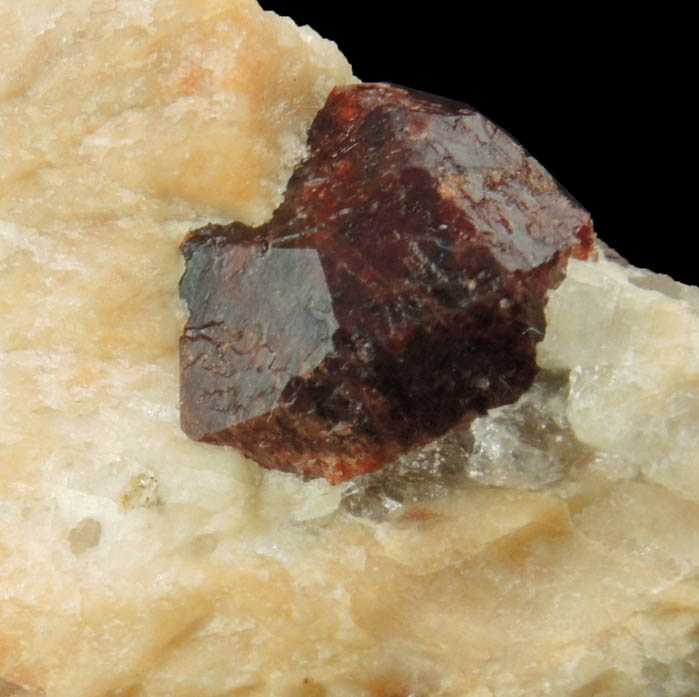 Almandine Garnet from Pegmatite exposure along power lines, west of Cathance Road, Topsham District, Sagadahoc County, Maine