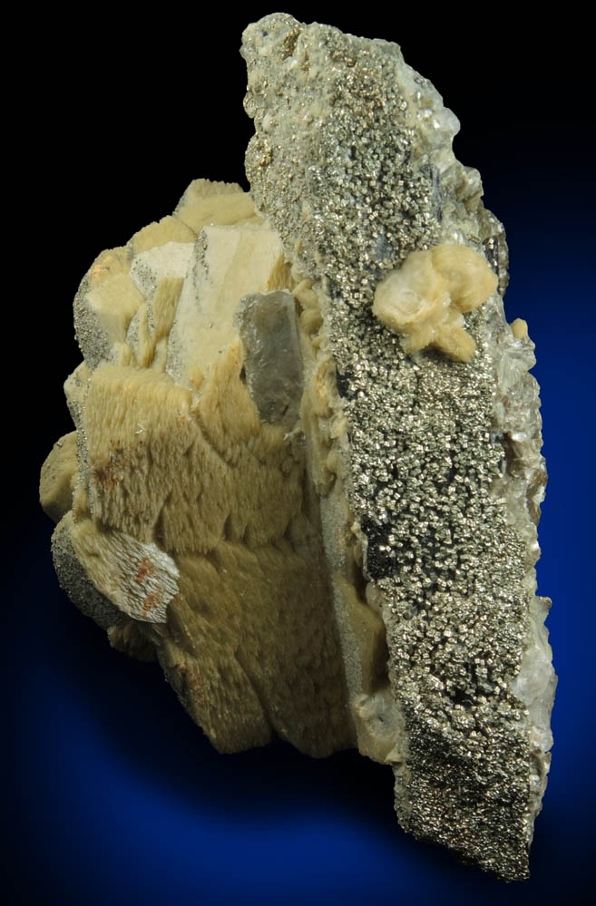 Siderite, Muscovite, Pyrite over Ferberite from Panasqueira Mine, Barroca Grande, 21 km. west of Fundao, Castelo Branco, Portugal