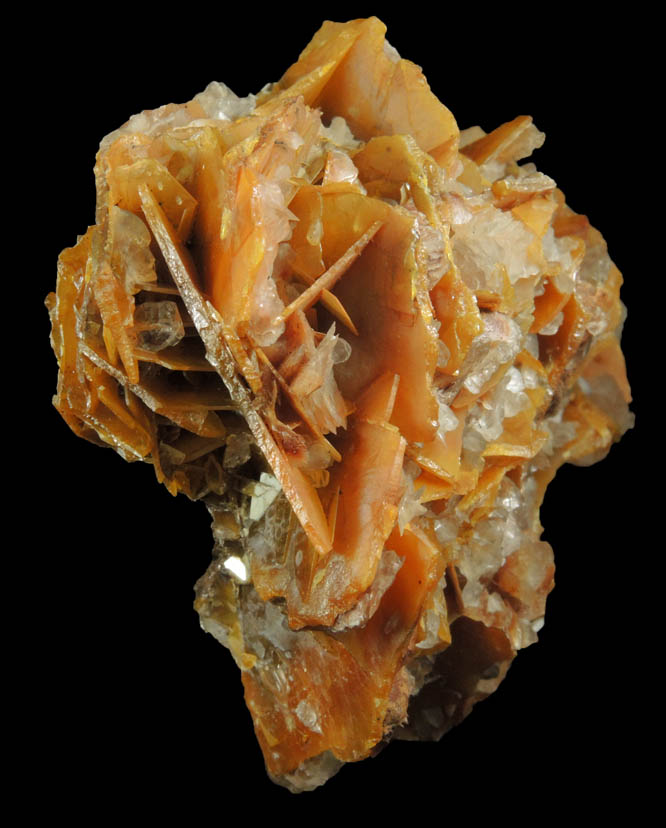 Calcite on Wulfenite from Defiance Mine, Courtland-Gleeson District, Cochise County, Arizona