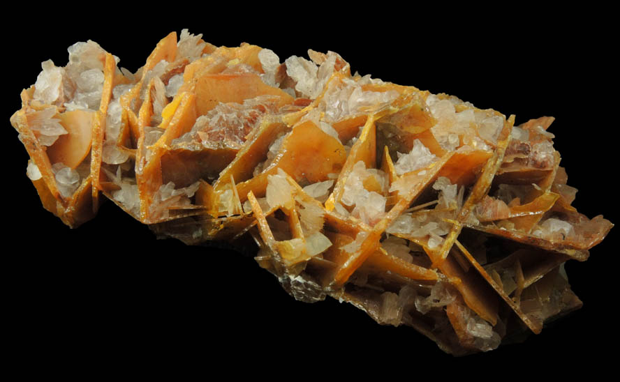 Calcite on Wulfenite from Defiance Mine, Courtland-Gleeson District, Cochise County, Arizona