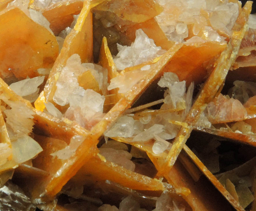 Calcite on Wulfenite from Defiance Mine, Courtland-Gleeson District, Cochise County, Arizona