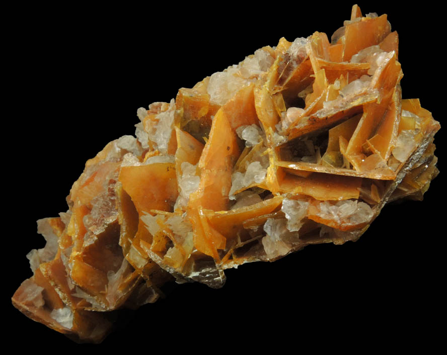 Calcite on Wulfenite from Defiance Mine, Courtland-Gleeson District, Cochise County, Arizona