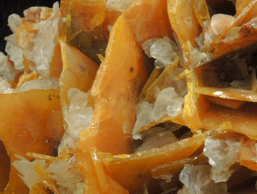 Calcite on Wulfenite from Defiance Mine, Courtland-Gleeson District, Cochise County, Arizona