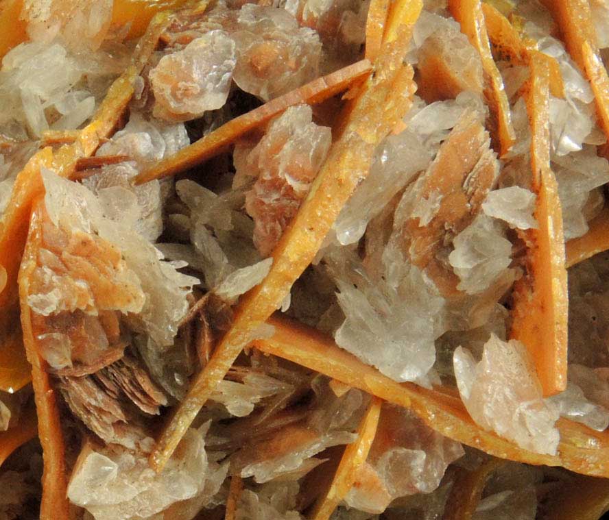 Calcite on Wulfenite from Defiance Mine, Courtland-Gleeson District, Cochise County, Arizona