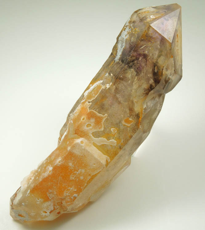 Hyalite Opal on Smoky Quartz with Amethyst zones from Goboboseb Mountains, 43 km west of Brandberg Mountain, Erongo region, Namibia