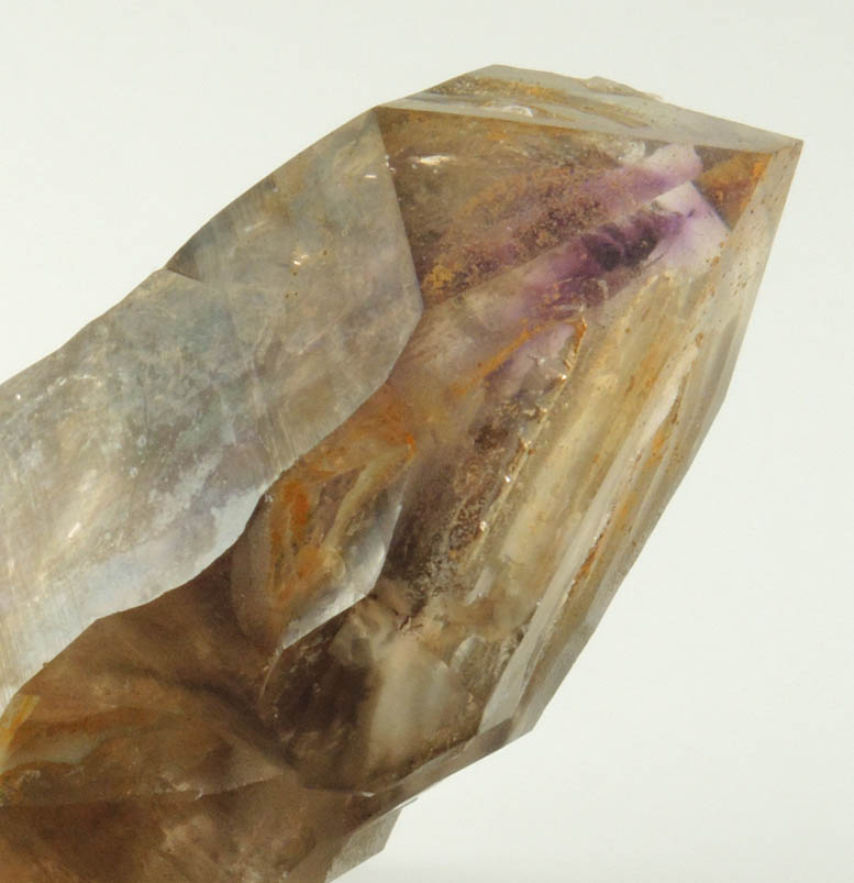 Hyalite Opal on Smoky Quartz with Amethyst zones from Goboboseb Mountains, 43 km west of Brandberg Mountain, Erongo region, Namibia