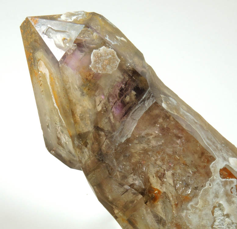 Hyalite Opal on Smoky Quartz with Amethyst zones from Goboboseb Mountains, 43 km west of Brandberg Mountain, Erongo region, Namibia