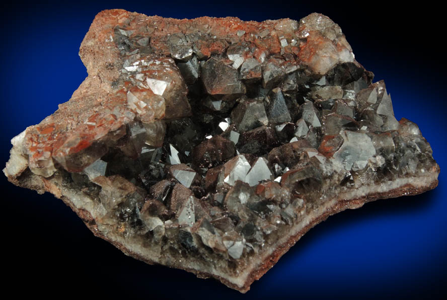 Hematite on Smoky Quartz from Auchenlosh Quarry, Dalbeattie, Dumfries & Galloway, Scotland