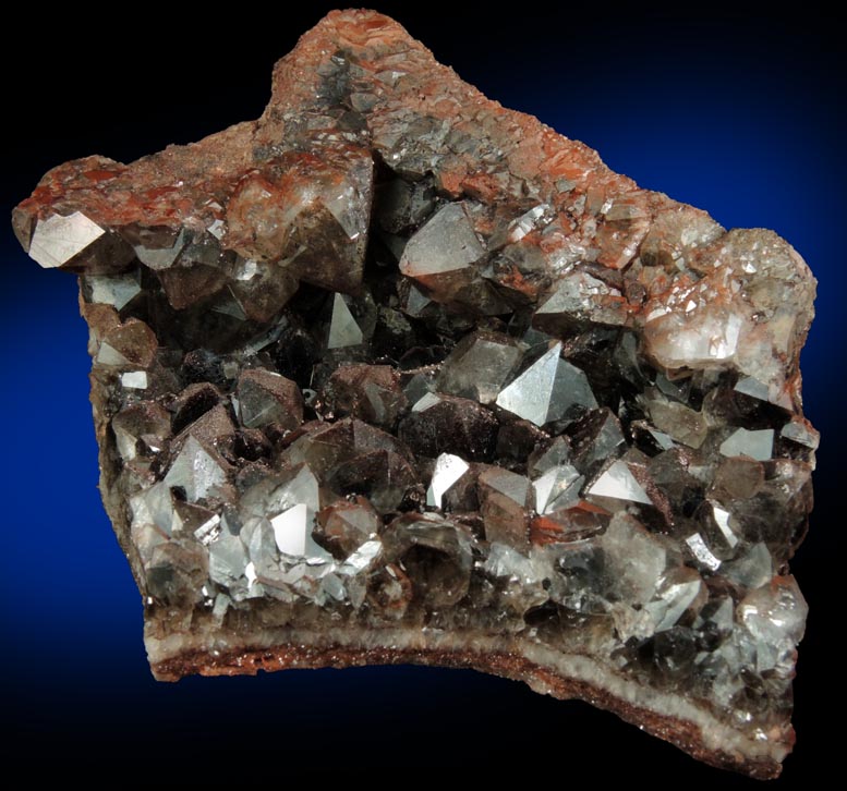 Hematite on Smoky Quartz from Auchenlosh Quarry, Dalbeattie, Dumfries & Galloway, Scotland