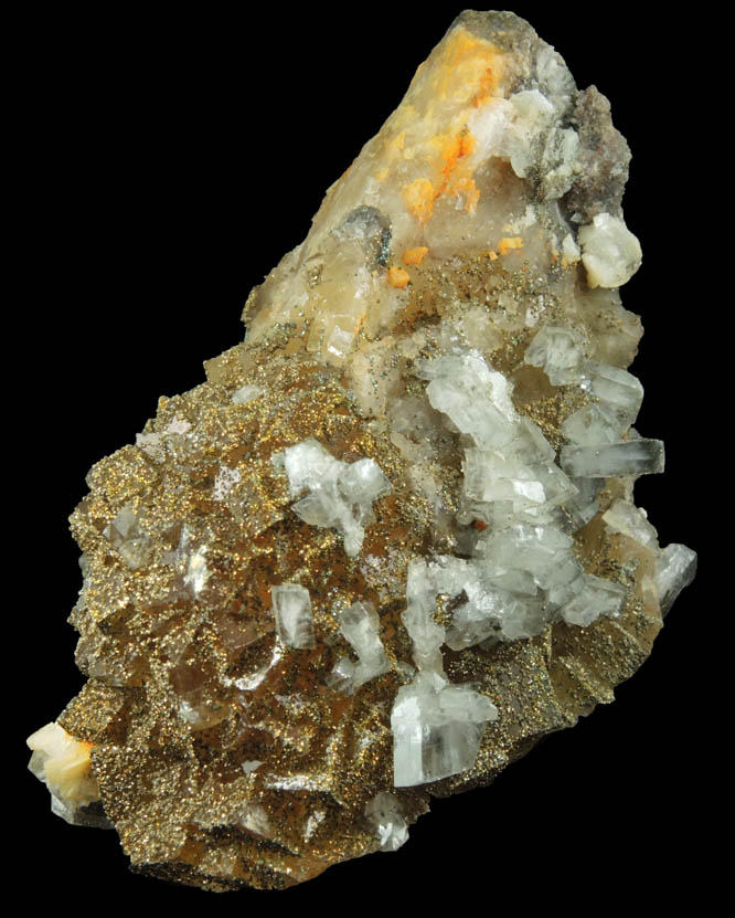 Pyrite and Barite over Fluorite from Moscona Mine, Solis, Villabona District, Asturias, Spain