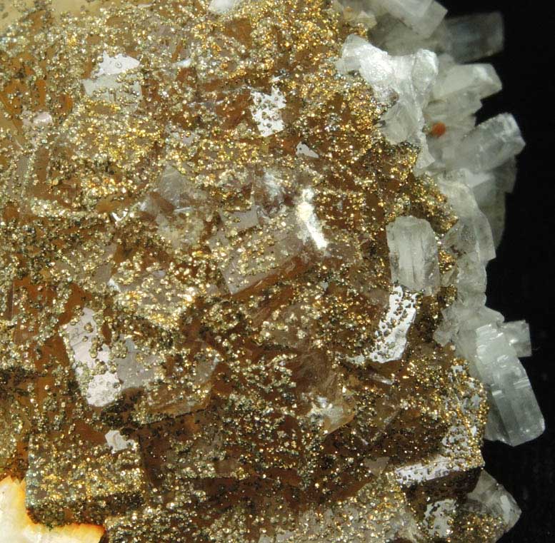 Pyrite and Barite over Fluorite from Moscona Mine, Solis, Villabona District, Asturias, Spain