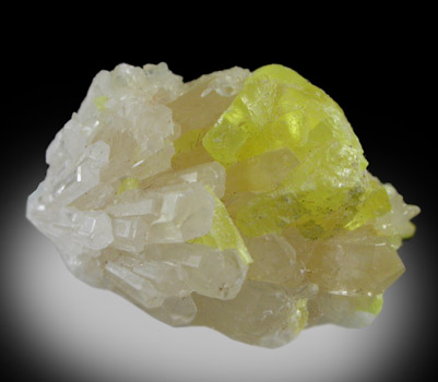 Celestine with Sulfur from Sicily, Italy
