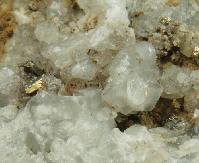 Pyrite in Calcite from Prospect Park Quarry, Prospect Park, Passaic County, New Jersey