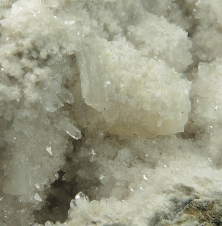 Heulandite on Quartz from Prospect Park Quarry, Prospect Park, Passaic County, New Jersey