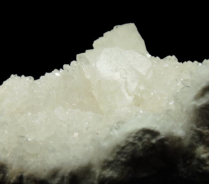 Heulandite on Quartz from Prospect Park Quarry, Prospect Park, Passaic County, New Jersey