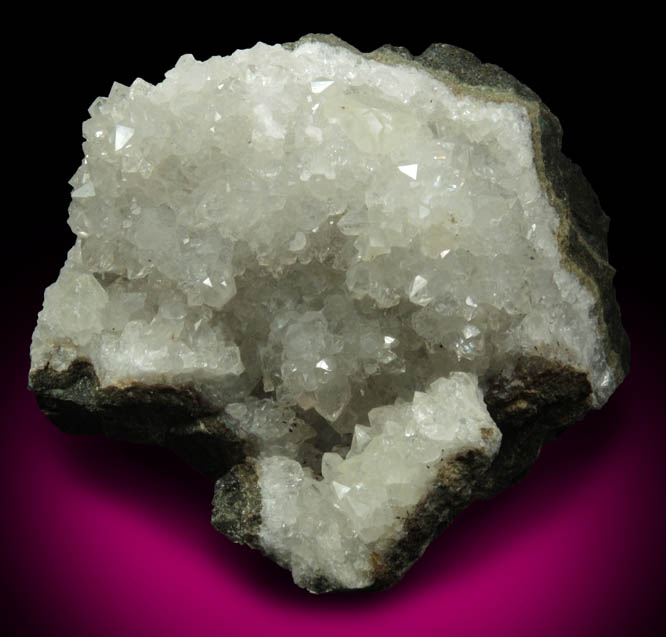 Calcite on Quartz from Prospect Park Quarry, Prospect Park, Passaic County, New Jersey