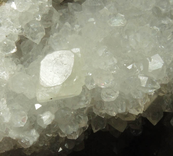 Calcite on Quartz from Prospect Park Quarry, Prospect Park, Passaic County, New Jersey