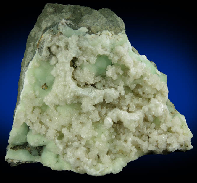 Quartz on Prehnite with Pyrite from Millington Quarry, Bernards Township, Somerset County, New Jersey