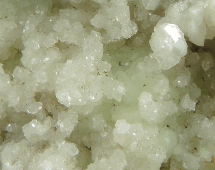 Quartz on Prehnite with Pyrite from Millington Quarry, Bernards Township, Somerset County, New Jersey