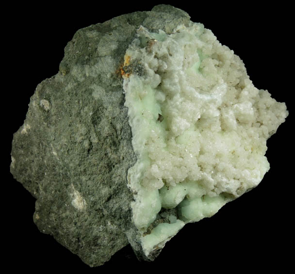 Quartz on Prehnite with Pyrite from Millington Quarry, Bernards Township, Somerset County, New Jersey