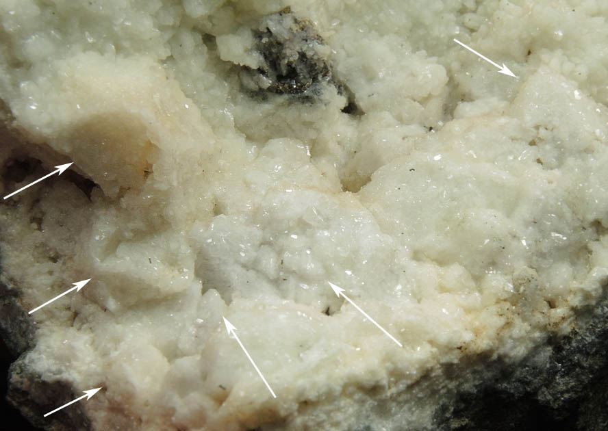 Datolite pseudomorphs after (Calcite or Quartz?) with Calcite from Millington Quarry, Bernards Township, Somerset County, New Jersey