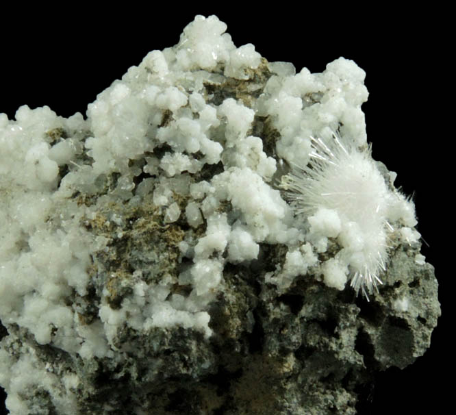 Natrolite and Calcite from Millington Quarry, Bernards Township, Somerset County, New Jersey