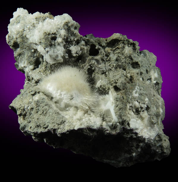 Natrolite and Calcite from Millington Quarry, Bernards Township, Somerset County, New Jersey