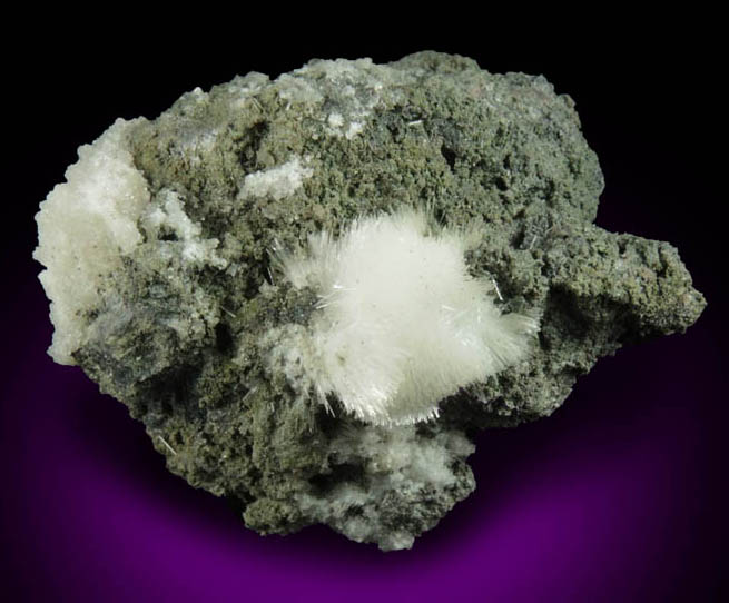 Natrolite with Calcite from Millington Quarry, Bernards Township, Somerset County, New Jersey