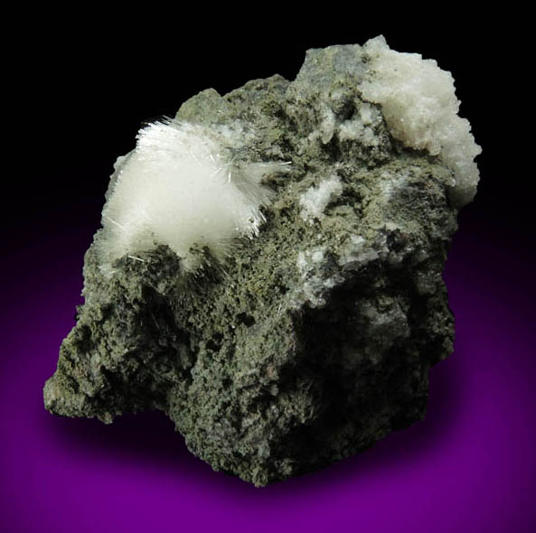 Natrolite with Calcite from Millington Quarry, Bernards Township, Somerset County, New Jersey