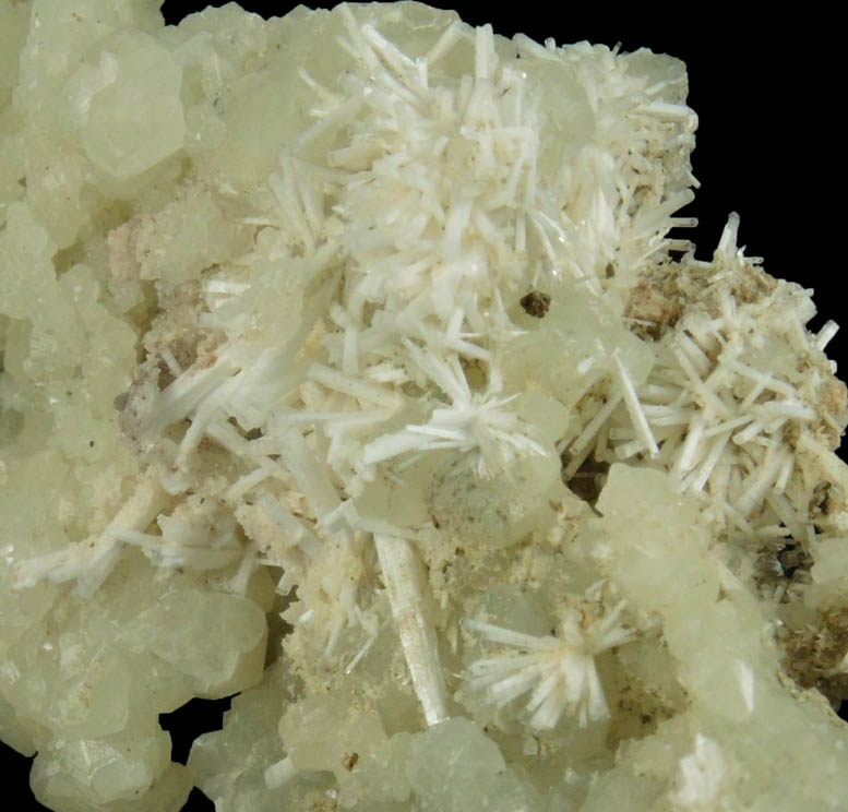 Natrolite on Datolite from Millington Quarry, Bernards Township, Somerset County, New Jersey