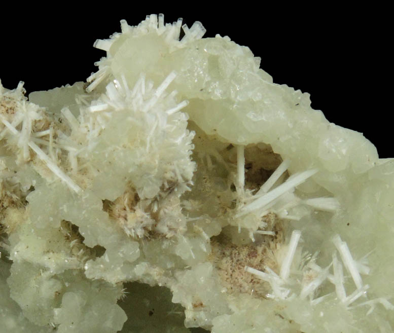 Natrolite on Datolite from Millington Quarry, Bernards Township, Somerset County, New Jersey