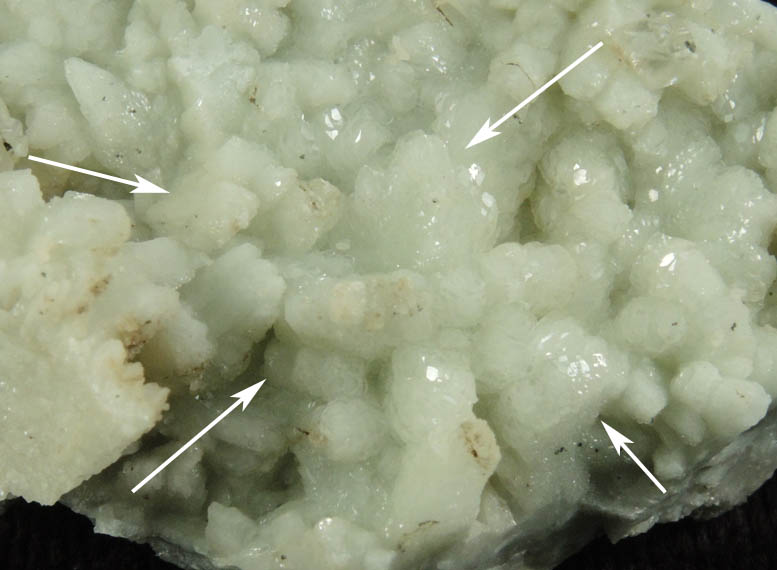 Datolite pseudomorphs after (Calcite or Quartz?) with minor Calcite and Pyrite from Millington Quarry, Bernards Township, Somerset County, New Jersey