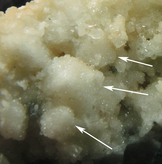 Datolite pseudomorphs after (Calcite or Quartz?) with twinned Calcite from Millington Quarry, Bernards Township, Somerset County, New Jersey