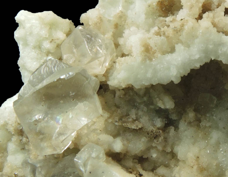 Datolite pseudomorphs after (Calcite or Quartz?) with twinned Calcite from Millington Quarry, Bernards Township, Somerset County, New Jersey