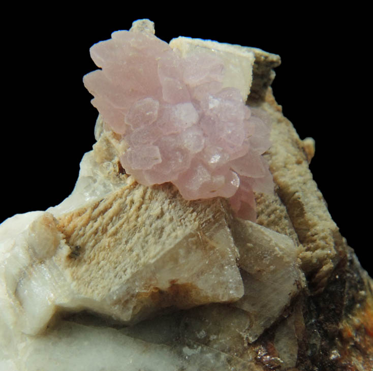 Quartz var. Rose Quartz Crystals from Plumbago Mountain, Newry, Oxford County, Maine