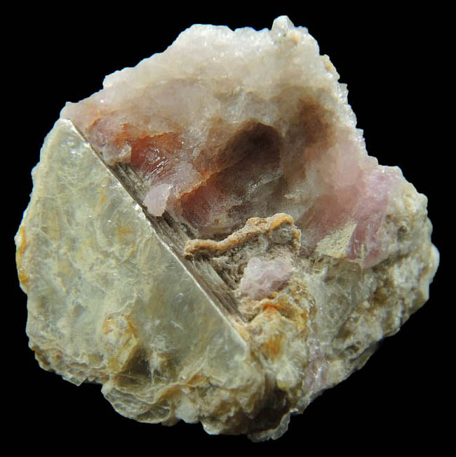 Quartz var. Rose Quartz Crystals from Plumbago Mountain, Newry, Oxford County, Maine